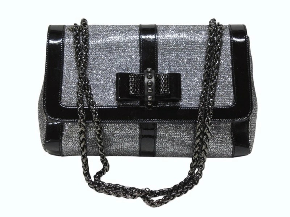 Christian Louboutin Sweet Charity Lady Glitter Shoulder Bag Patent Vernis